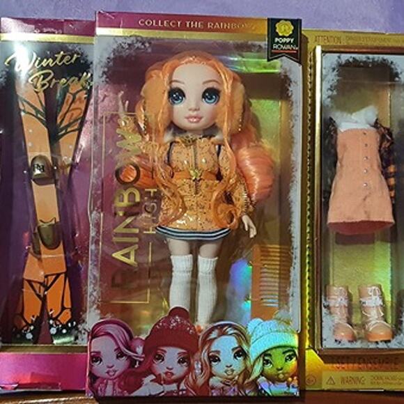 Rainbow High Winter Break Poppy Rowan – Orange Fashion Doll and Playset - Picture 1 of 6